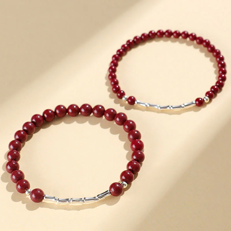 Buddha Stones Bracciale Cinnabar in argento sterling 925 per la calma e la concentrazione - Image 13