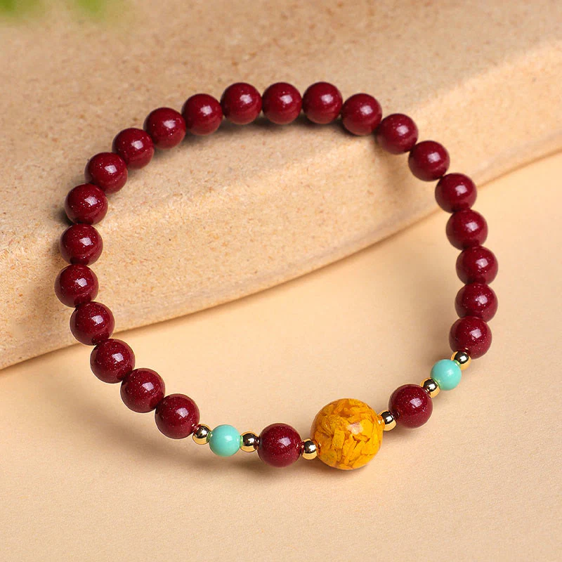 Bracciale Buddha Stones Cinnabar Turquoise Keep Away Evil Spirits - Image 2