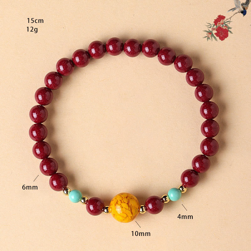 Bracciale Buddha Stones Cinnabar Turquoise Keep Away Evil Spirits - Image 3
