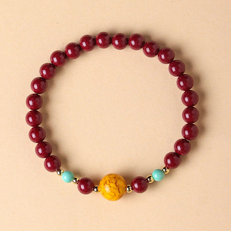 Bracciale Buddha Stones Cinnabar Turquoise Keep Away Evil Spirits - Image 4