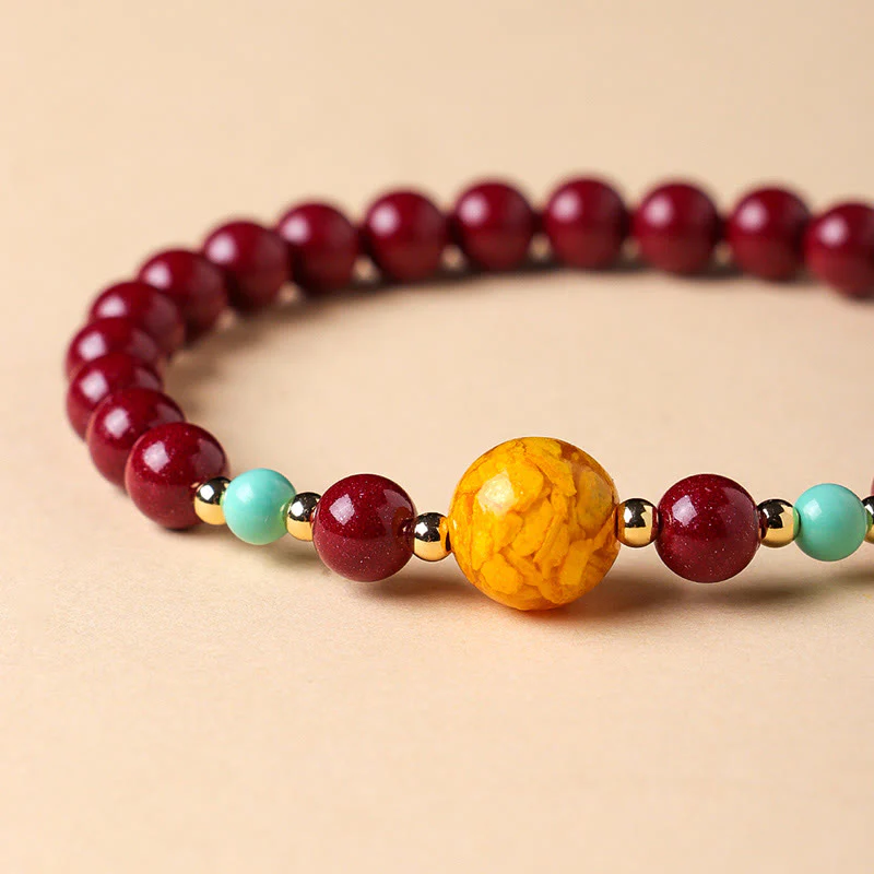 Bracciale Buddha Stones Cinnabar Turquoise Keep Away Evil Spirits - Image 5