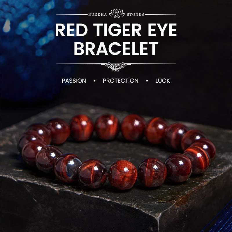 Buddha Stones Bracciale con perle curative in occhio di tigre naturale - Image 10