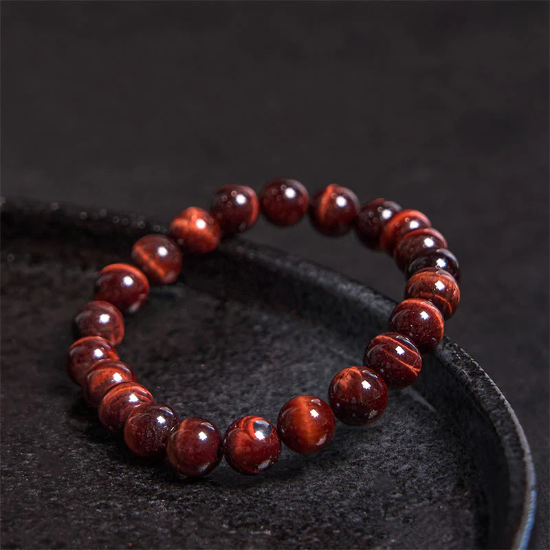 Buddha Stones Bracciale con perle curative in occhio di tigre naturale - Image 2
