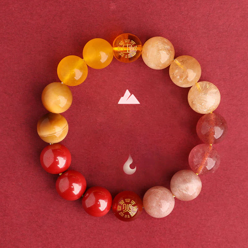 Buddha Stones Bracciale della saggezza con cinque elementi, vari cristalli di agata, onice nero, calcedonio verde, acquamarina - Image 43