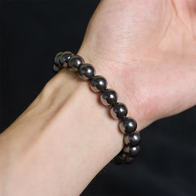Buddha Stones Bracciale potente con perle di ematite naturale - Image 5