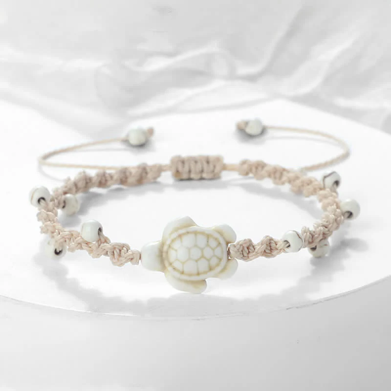 Buddha Stones Bracciale protettivo in corda intrecciata con design a tartaruga turchese - Image 10