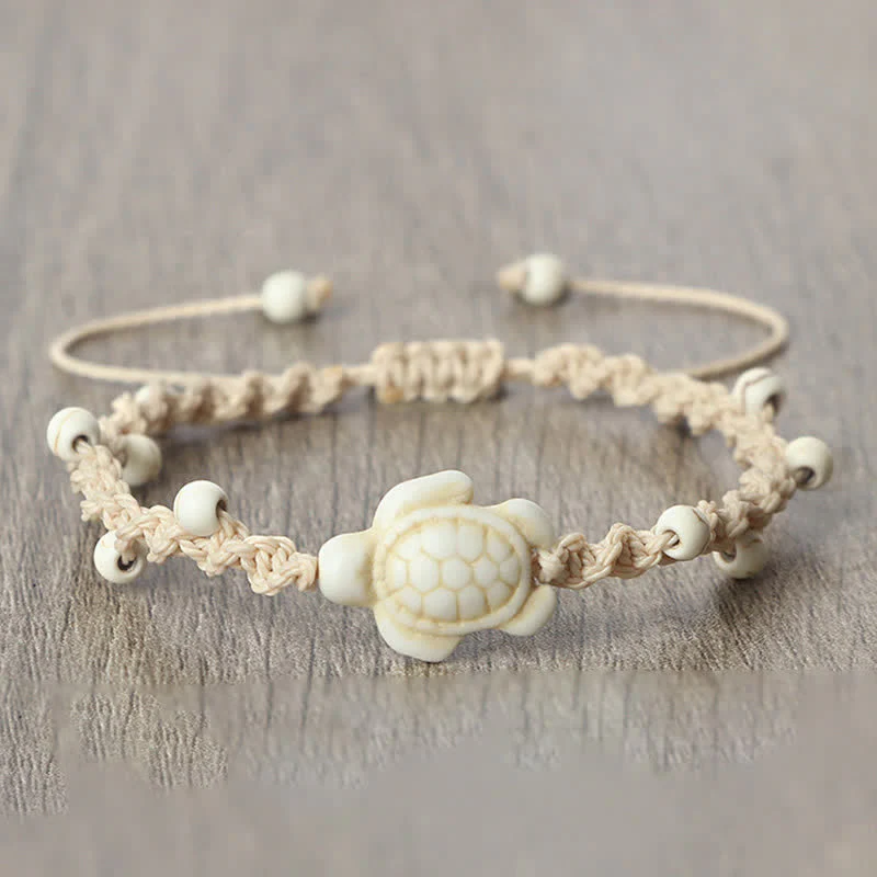 Buddha Stones Bracciale protettivo in corda intrecciata con design a tartaruga turchese - Image 11