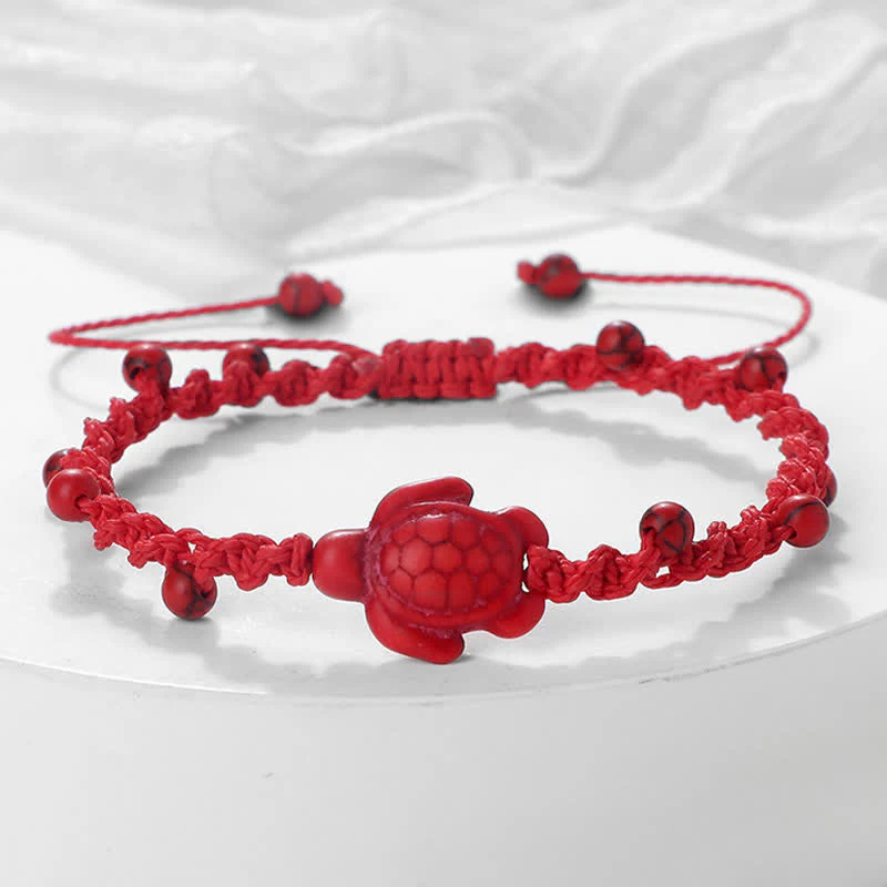 Buddha Stones Bracciale protettivo in corda intrecciata con design a tartaruga turchese - Image 12