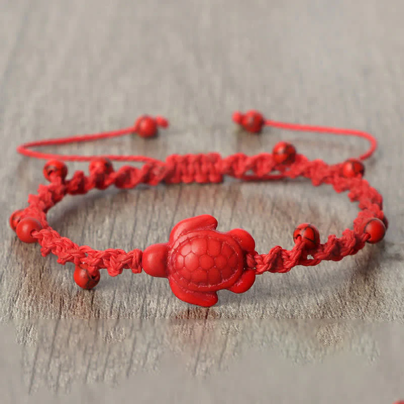 Buddha Stones Bracciale protettivo in corda intrecciata con design a tartaruga turchese - Image 13
