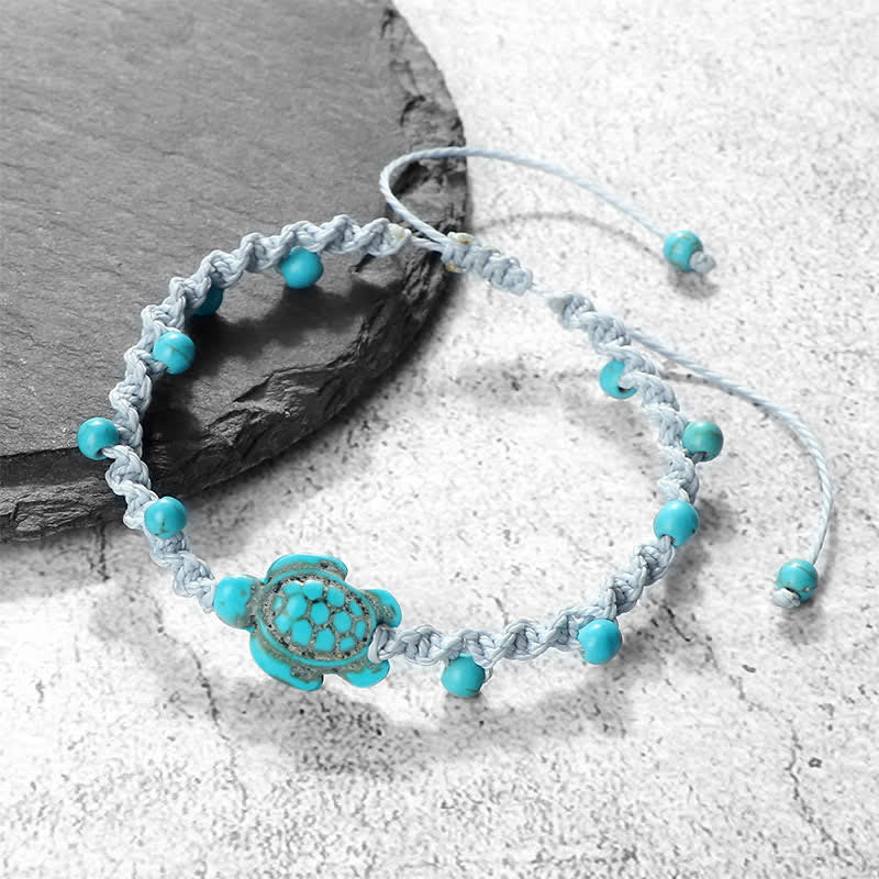 Buddha Stones Bracciale protettivo in corda intrecciata con design a tartaruga turchese - Image 23