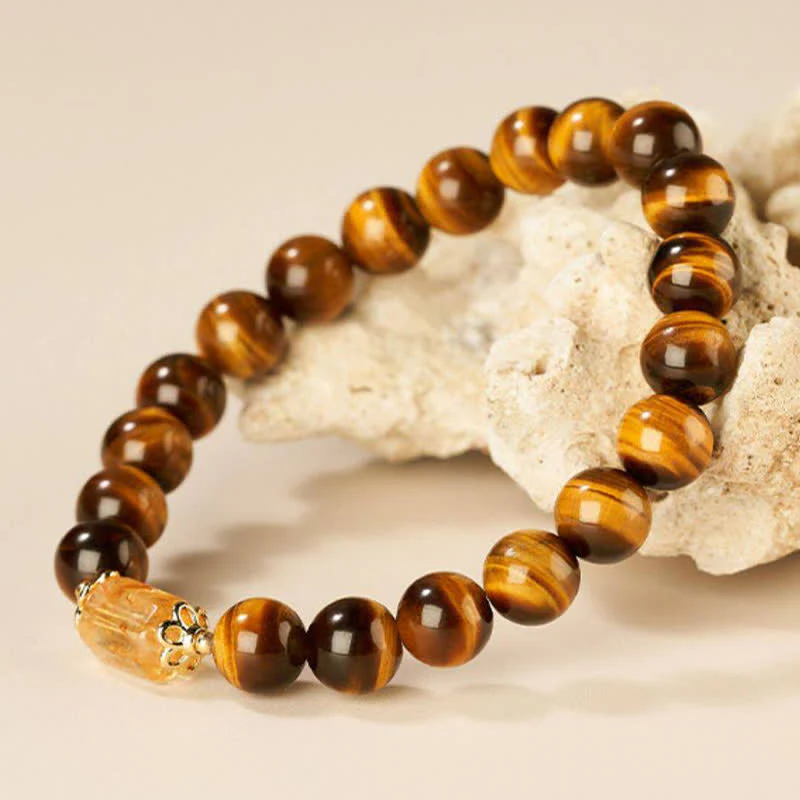 Buddha Stones Bracciale rinforzato con perle di citrino occhio di tigre - Image 4