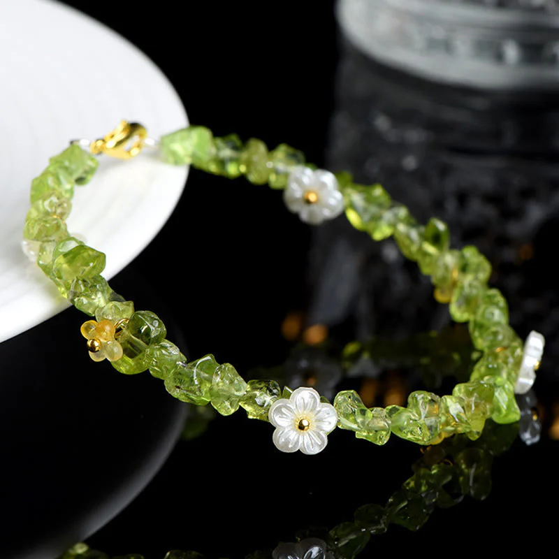 Buddha Stones Bracciale Serenity con Acquamarina Naturale, Peridoto, Quarzo Fragola e Vari Cristalli - Image 15