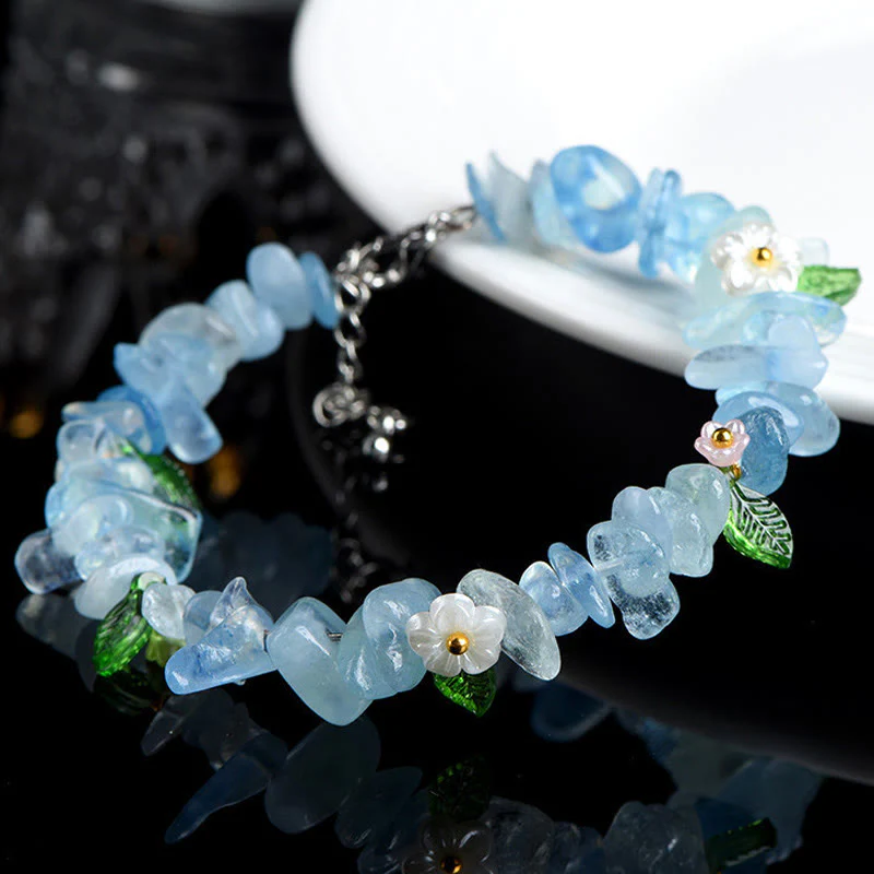 Buddha Stones Bracciale Serenity con Acquamarina Naturale, Peridoto, Quarzo Fragola e Vari Cristalli - Image 2
