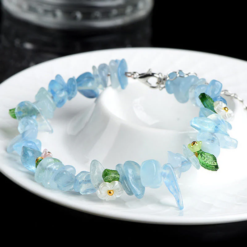 Buddha Stones Bracciale Serenity con Acquamarina Naturale, Peridoto, Quarzo Fragola e Vari Cristalli - Image 3