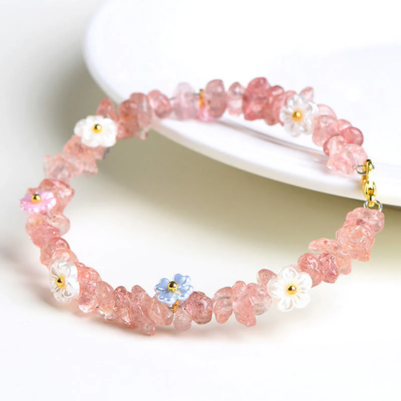 Buddha Stones Bracciale Serenity con Acquamarina Naturale, Peridoto, Quarzo Fragola e Vari Cristalli - Image 39