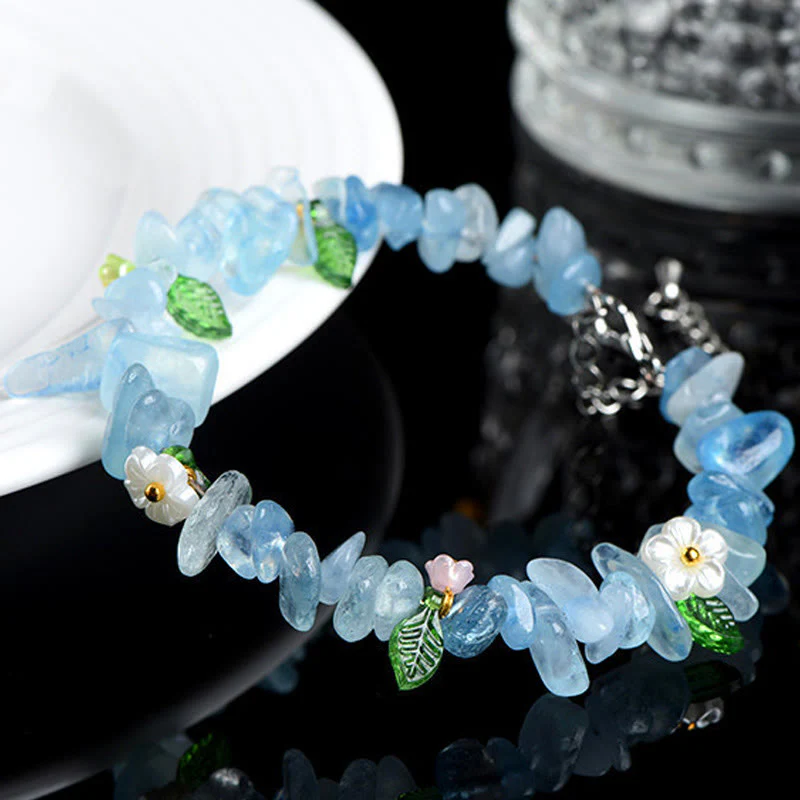 Buddha Stones Bracciale Serenity con Acquamarina Naturale, Peridoto, Quarzo Fragola e Vari Cristalli - Image 4