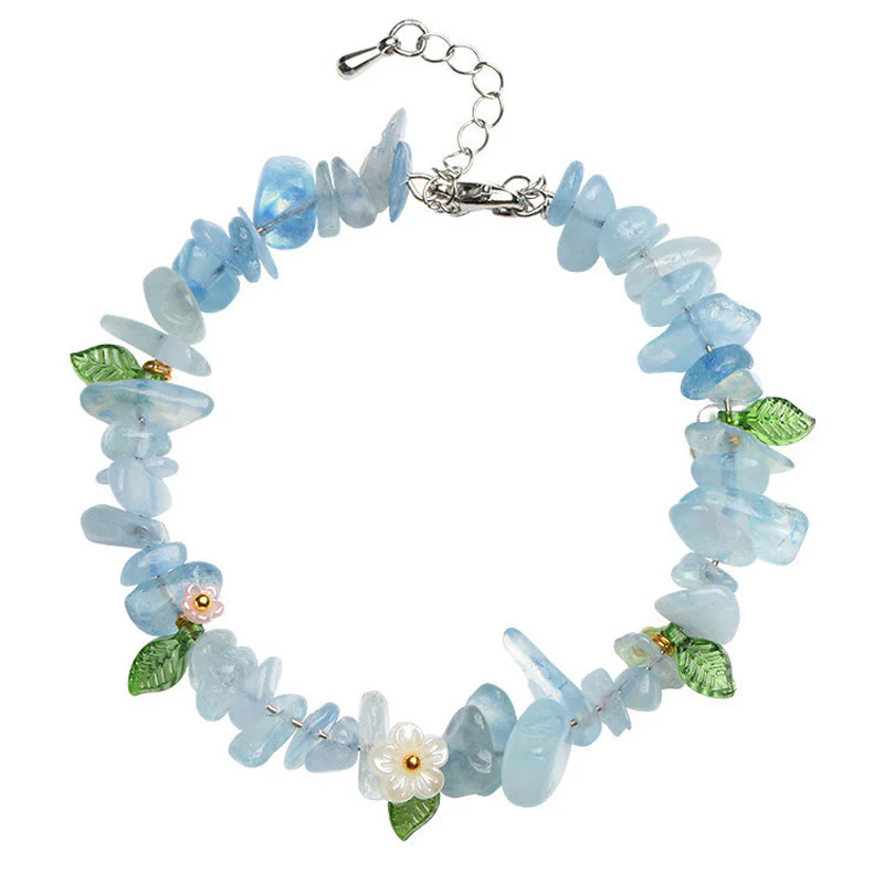 Buddha Stones Bracciale Serenity con Acquamarina Naturale, Peridoto, Quarzo Fragola e Vari Cristalli - Image 6