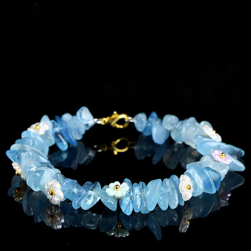 Buddha Stones Bracciale Serenity con Acquamarina Naturale, Peridoto, Quarzo Fragola e Vari Cristalli - Image 7