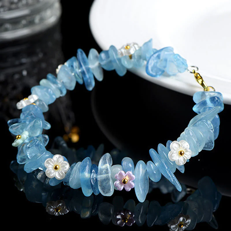 Buddha Stones Bracciale Serenity con Acquamarina Naturale, Peridoto, Quarzo Fragola e Vari Cristalli - Image 9