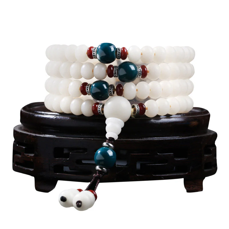 Buddha Stones Braccialetto con ciondolo di benedizione del loto con perline di Bodhi - Image 4