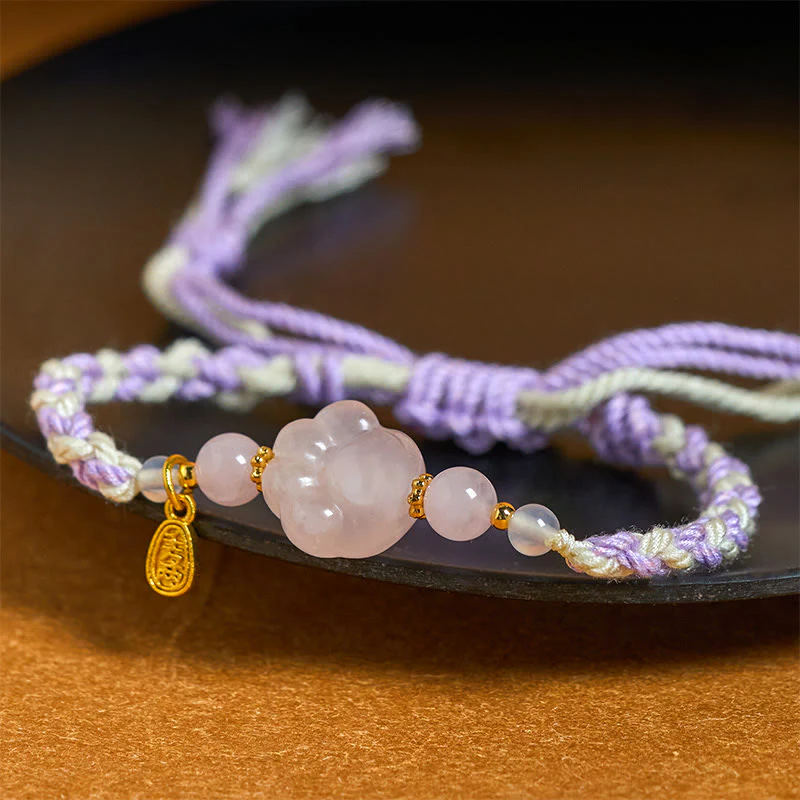 Buddha Stones Braccialetto con cristalli rosa e amore per gatti - Image 5
