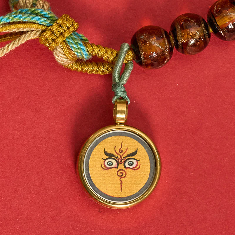 Buddha Stones Braccialetto con perline di vetro Liuli tibetano, cinque direzioni, divinità della ricchezza e occhio di Buddha, simbolo di benedizione. - Image 18