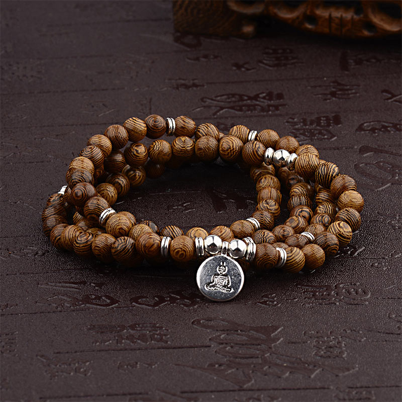 Buddha Stones Braccialetto di legno di fulmine tibetano Buddha Mala di loto - Image 2