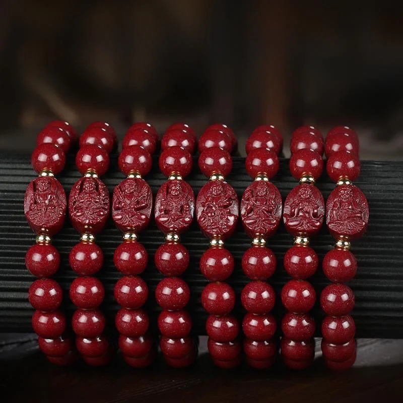 Buddha Stones Braccialetto portafortuna in cinabro con Buddha dello zodiaco cinese - Image 17