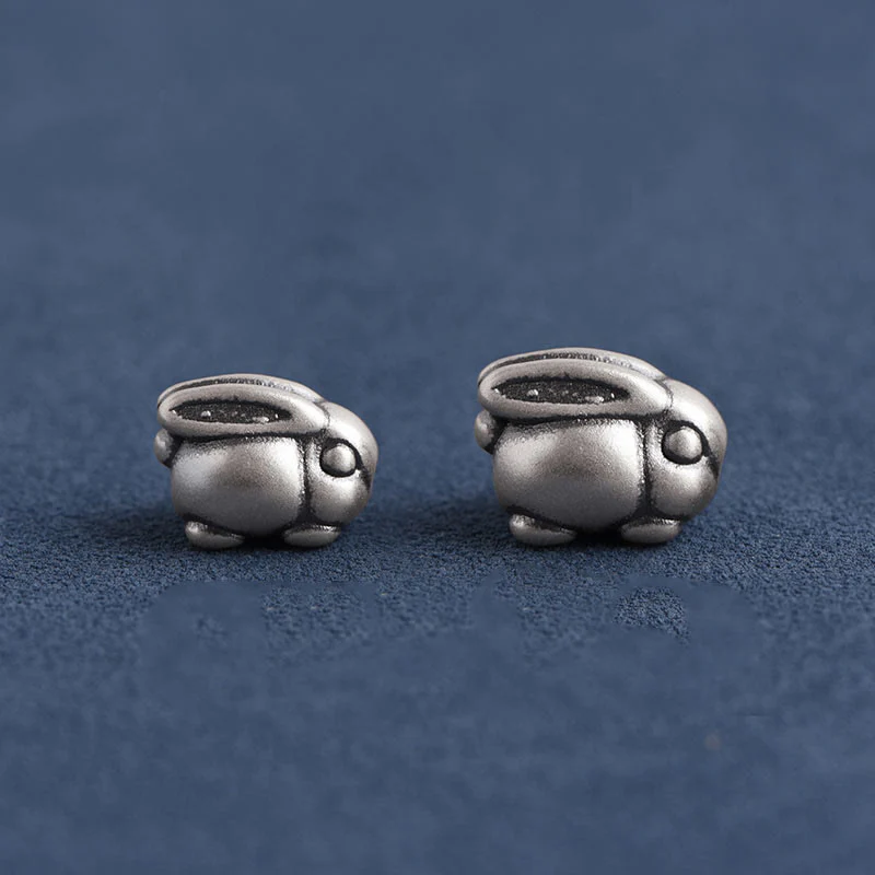 Buddha Stones Braccialetto portafortuna in corda di coniglio in argento sterling 999 fatto a mano - Image 26