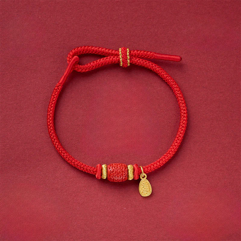 Buddha Stones Braccialetto portafortuna in filo di rame rosso con carattere Om Mani Padme Hum Fu - Image 9