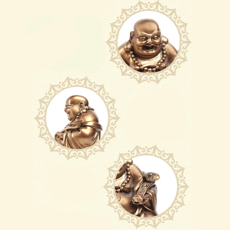 Buddha Stones Buddha che ride Feng Shui Rana Rospo Monete di rame Attraggono la ricchezza Statua in resina Decorazione per la casa - Image 20