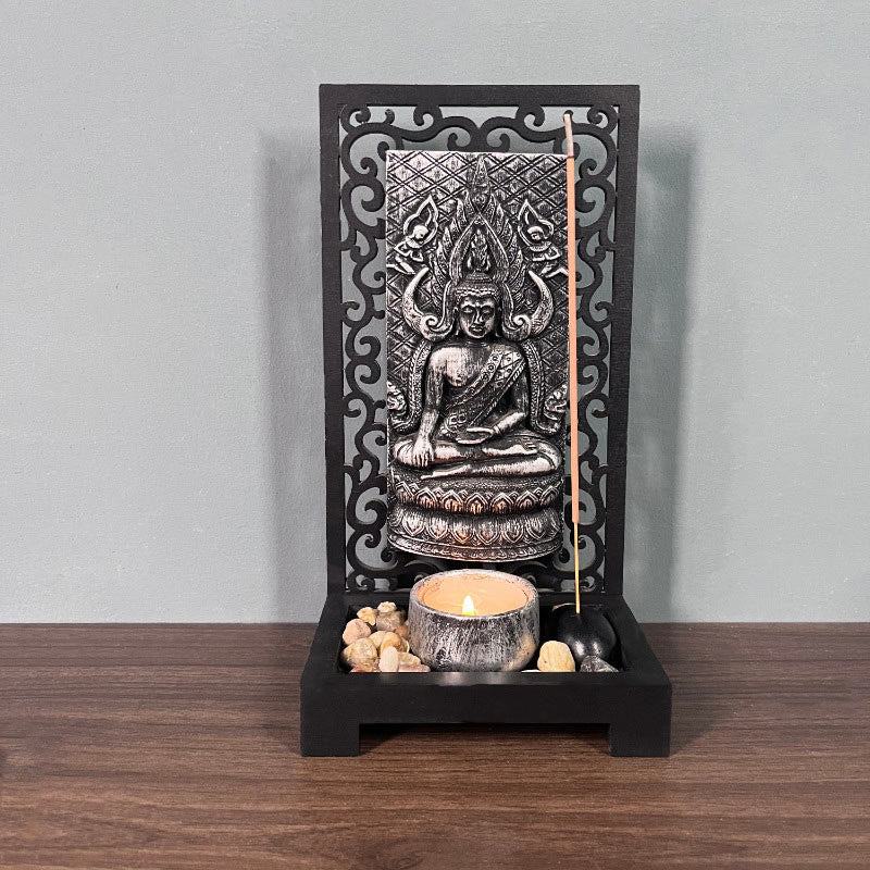 Buddha Stones Buddha Compassione Serenità Casa Resina Preghiera Altare Decorazione - Image 8