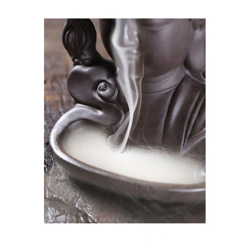 Buddha Stones Buddha Drago Nuvole di buon auspicio Argilla viola Bruciatore di incenso curativo Decorazione - Image 14