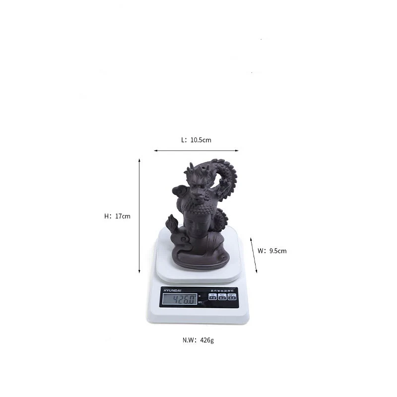 Buddha Stones Buddha Drago Nuvole di buon auspicio Argilla viola Bruciatore di incenso curativo Decorazione - Image 16