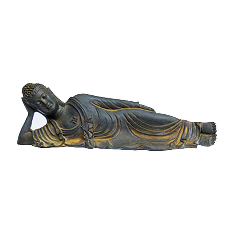 Buddha Stones Buddha Sdraiato Shakyamuni Ferro Polvere Ruggine Statua Resina Decorazione Casa - Image 15