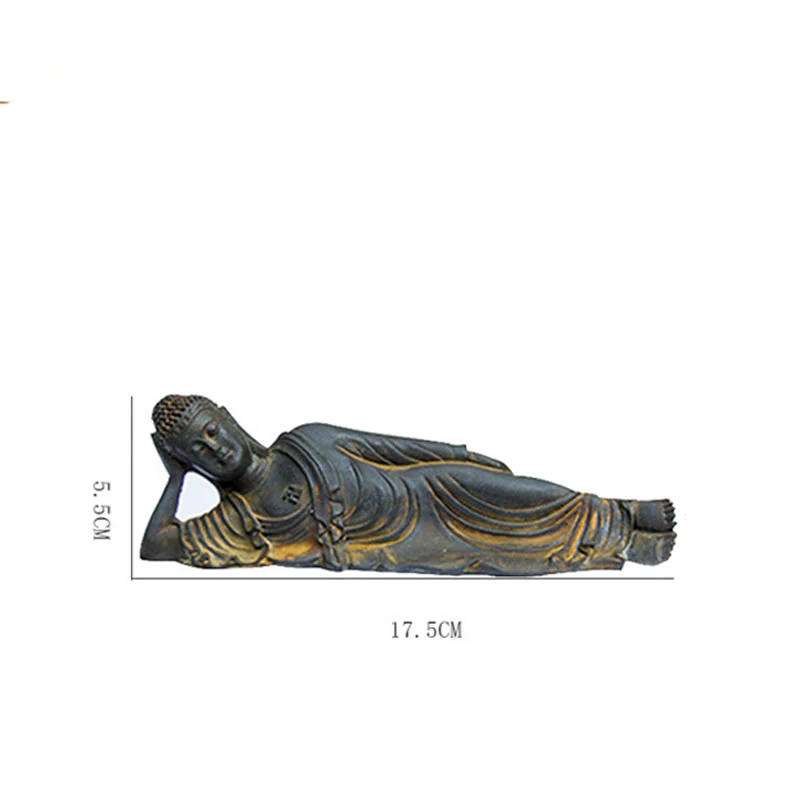 Buddha Stones Buddha Sdraiato Shakyamuni Ferro Polvere Ruggine Statua Resina Decorazione Casa - Image 16