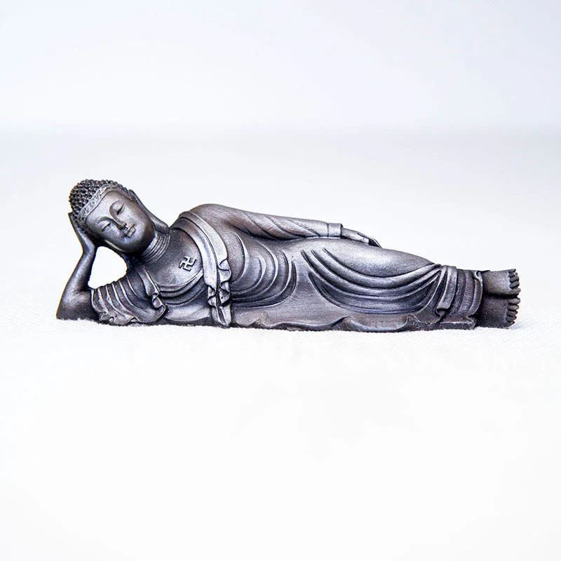 Buddha Stones Buddha Sdraiato Shakyamuni Ferro Polvere Ruggine Statua Resina Decorazione Casa - Image 17
