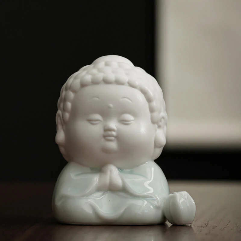 Buddha Stones Buddha seduto in piedi reclinato in ceramica bruciatore di incenso curativo decorazione da scrivania - Image 4