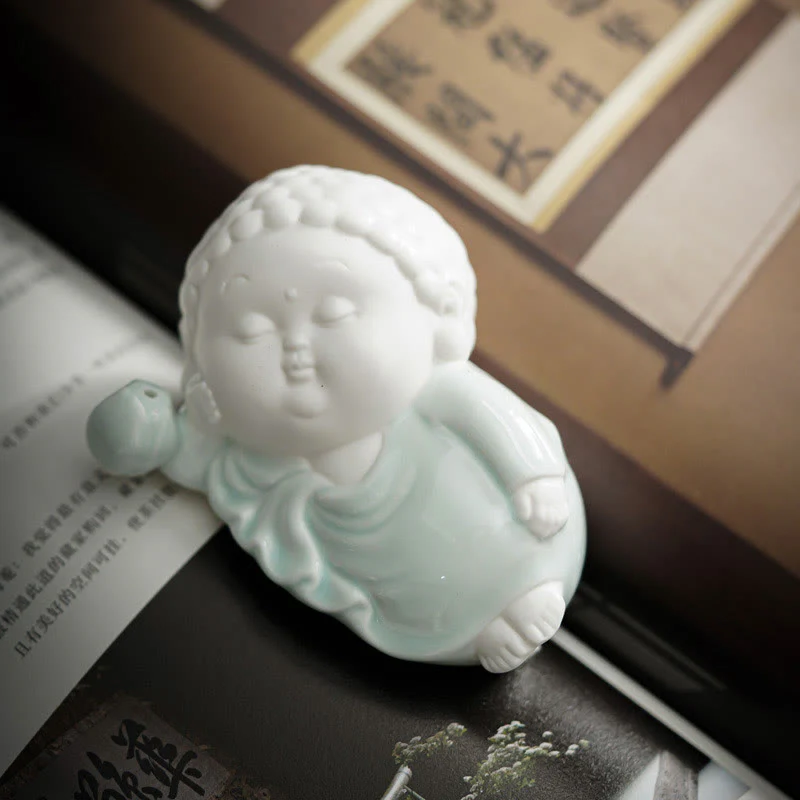 Buddha Stones Buddha seduto in piedi reclinato in ceramica bruciatore di incenso curativo decorazione da scrivania - Image 7