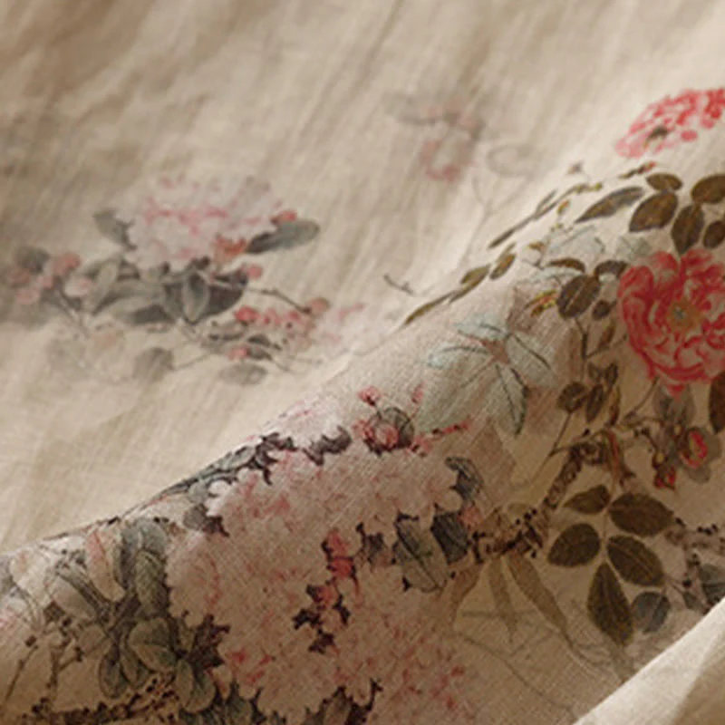 Buddha Stones Camicia da donna con maniche a tre quarti, motivo a rana con fiori rossi e orchidea bianca - Image 16