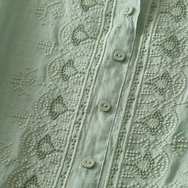 Buddha Stones Camicia da donna in poliestere con maniche corte e scollo rotondo con motivo floreale estivo - Image 14