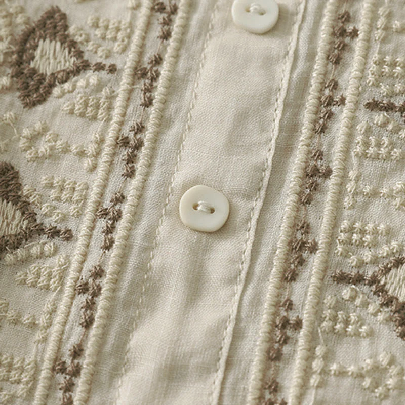 Buddha Stones Camicia da donna in poliestere con maniche corte e scollo rotondo con motivo floreale estivo - Image 19