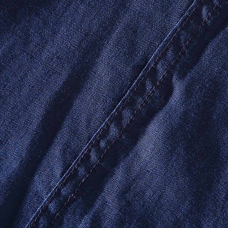 Buddha Stones Camicia da uomo estiva casual a maniche corte in lino con colletto alla coreana e bottoni a rana. - Image 7