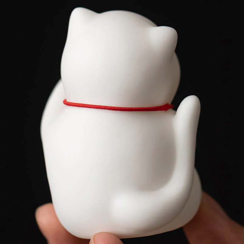 Buddha Stones Campana di gatto Tappetino di bambù Bruciatore di incenso in ceramica curativo Decorazione da scrivania - Image 10