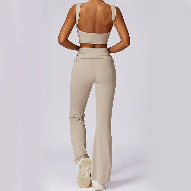 Buddha Stones Canotta senza maniche con spalline e schiena scoperta Reggiseno Pantaloni svasati Sport Fitness Yoga - Image 64