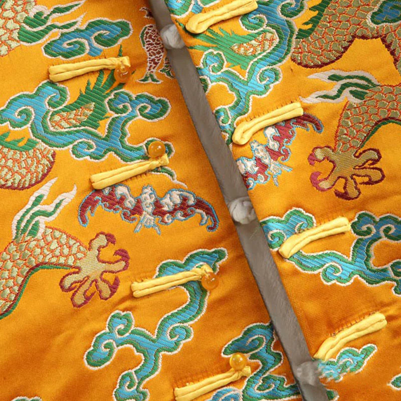 Buddha Stones Capodanno cinese Drago Ricamo Nuvole di buon auspicio Rana-bottoni Tang Suit Giacca Camicia da uomo - Image 6