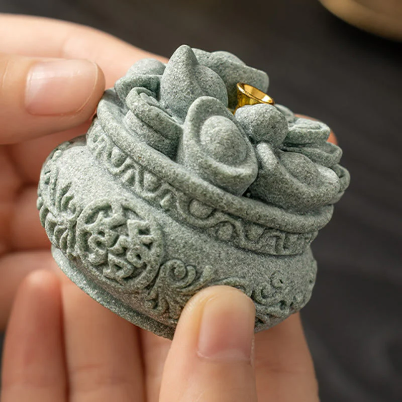 Buddha Stones Carattere cinese Fu Lingotti Bruciatore di incenso curativo Decorazione da scrivania - Image 10