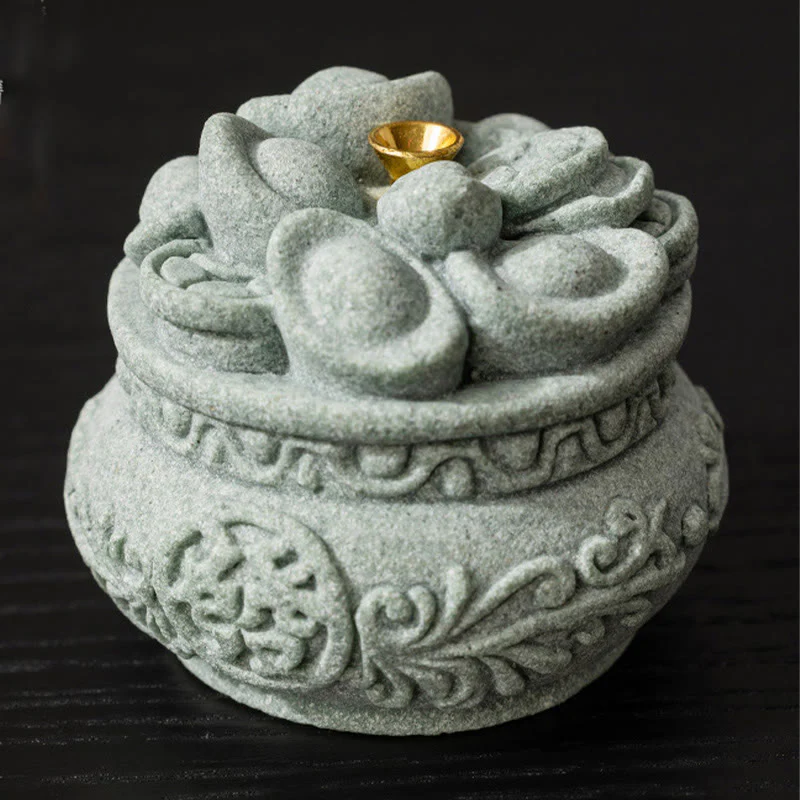 Buddha Stones Carattere cinese Fu Lingotti Bruciatore di incenso curativo Decorazione da scrivania - Image 12