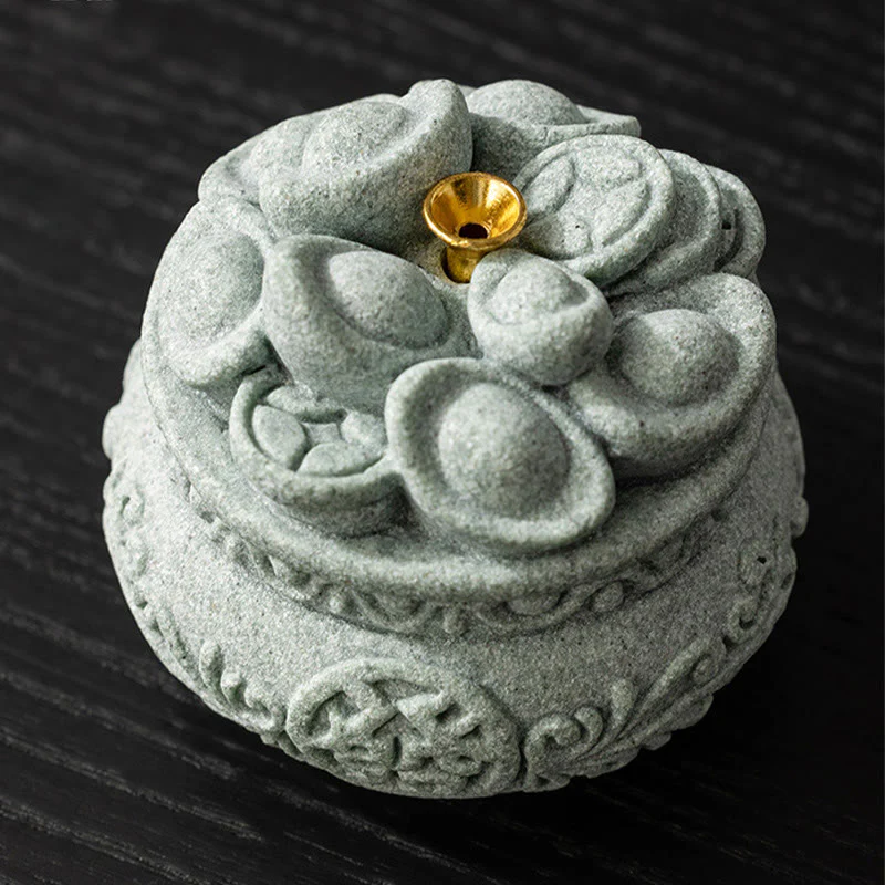 Buddha Stones Carattere cinese Fu Lingotti Bruciatore di incenso curativo Decorazione da scrivania - Image 13