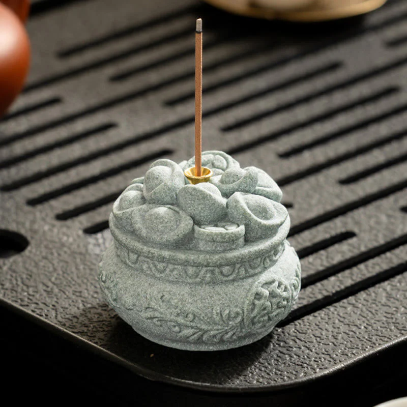 Buddha Stones Carattere cinese Fu Lingotti Bruciatore di incenso curativo Decorazione da scrivania - Image 16